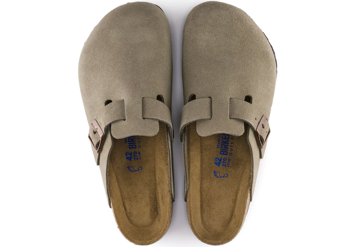 Birkenstock Boston Soft Footbed Suede Leather Taupe