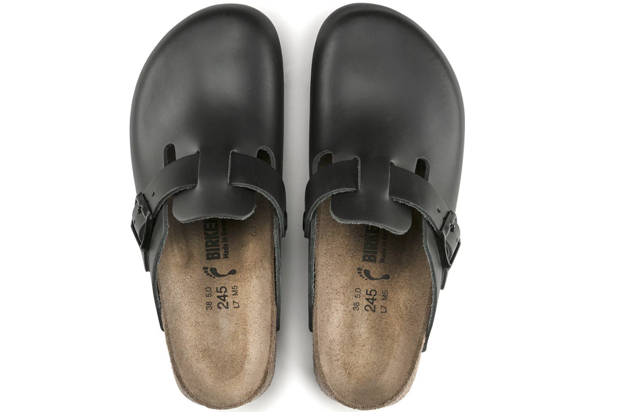 Birkenstock Boston Super Grip Leather Clog Black