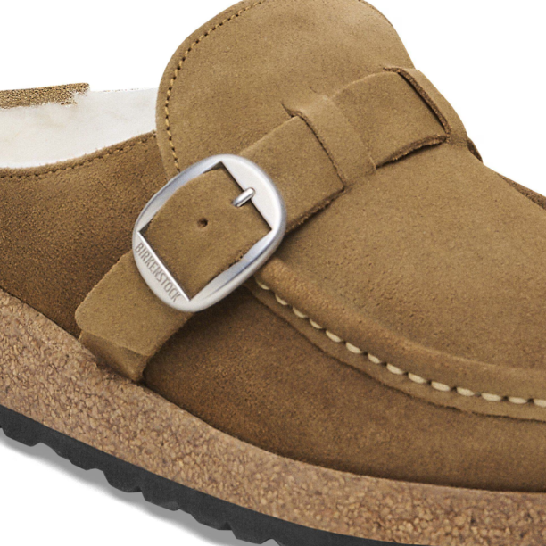 Birkenstock Buckley Shearling Suede Leather Dark Tea