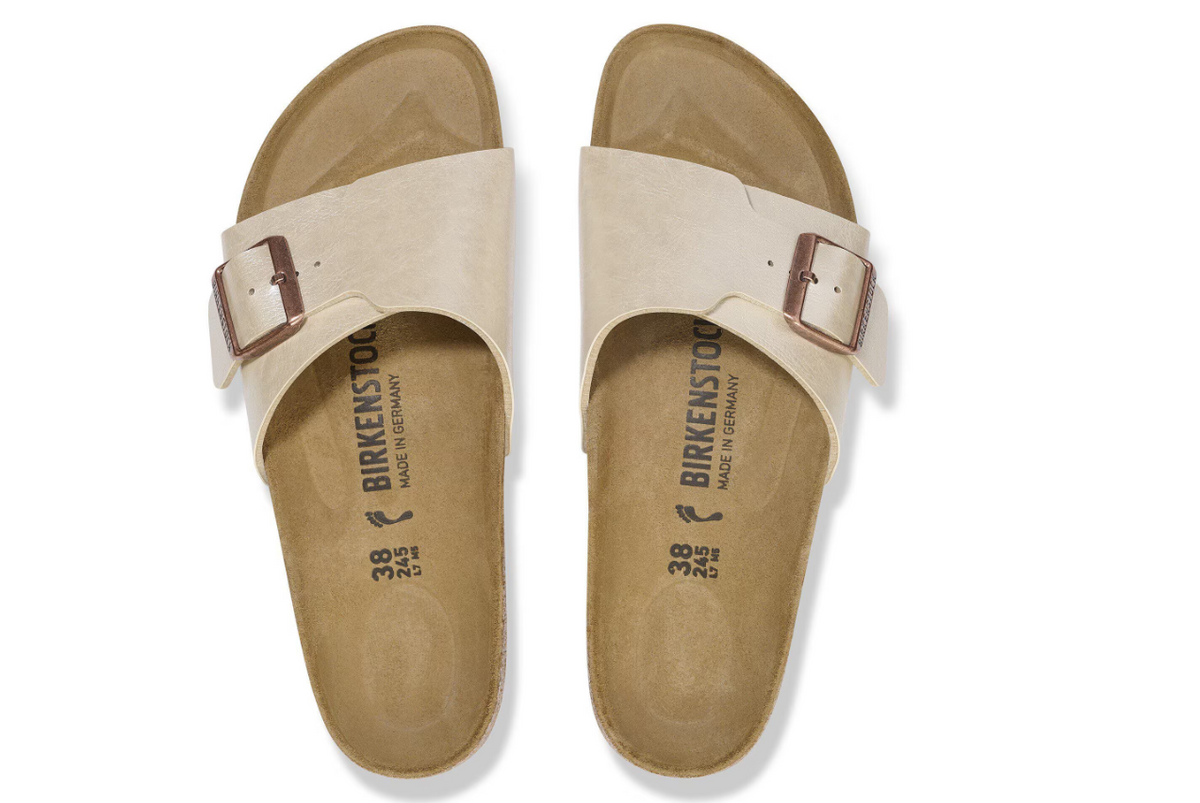 Birkenstock Catalina Birko-Flor Graceful Pearl White Sandals