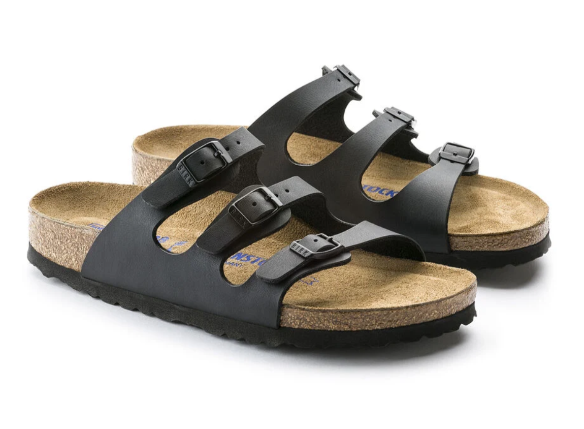 Birkenstock Florida Soft Footbed Birko-Flor Sandals - Black