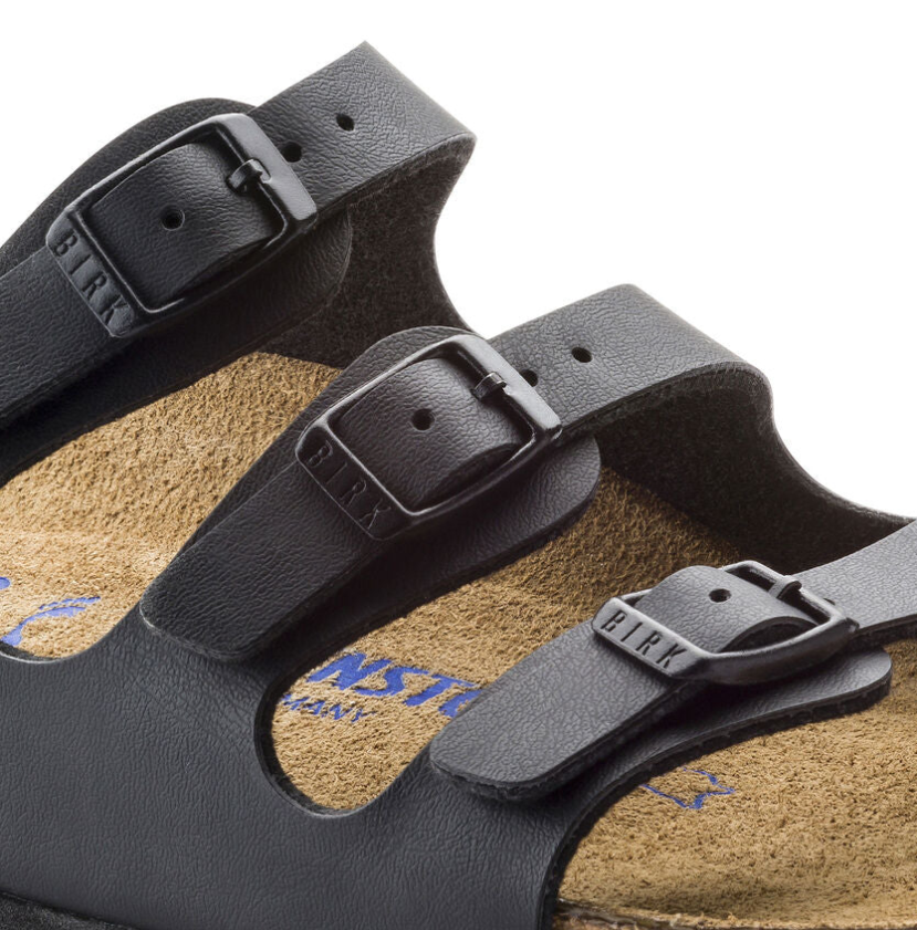 Birkenstock Florida Soft Footbed Birko-Flor Sandals - Black