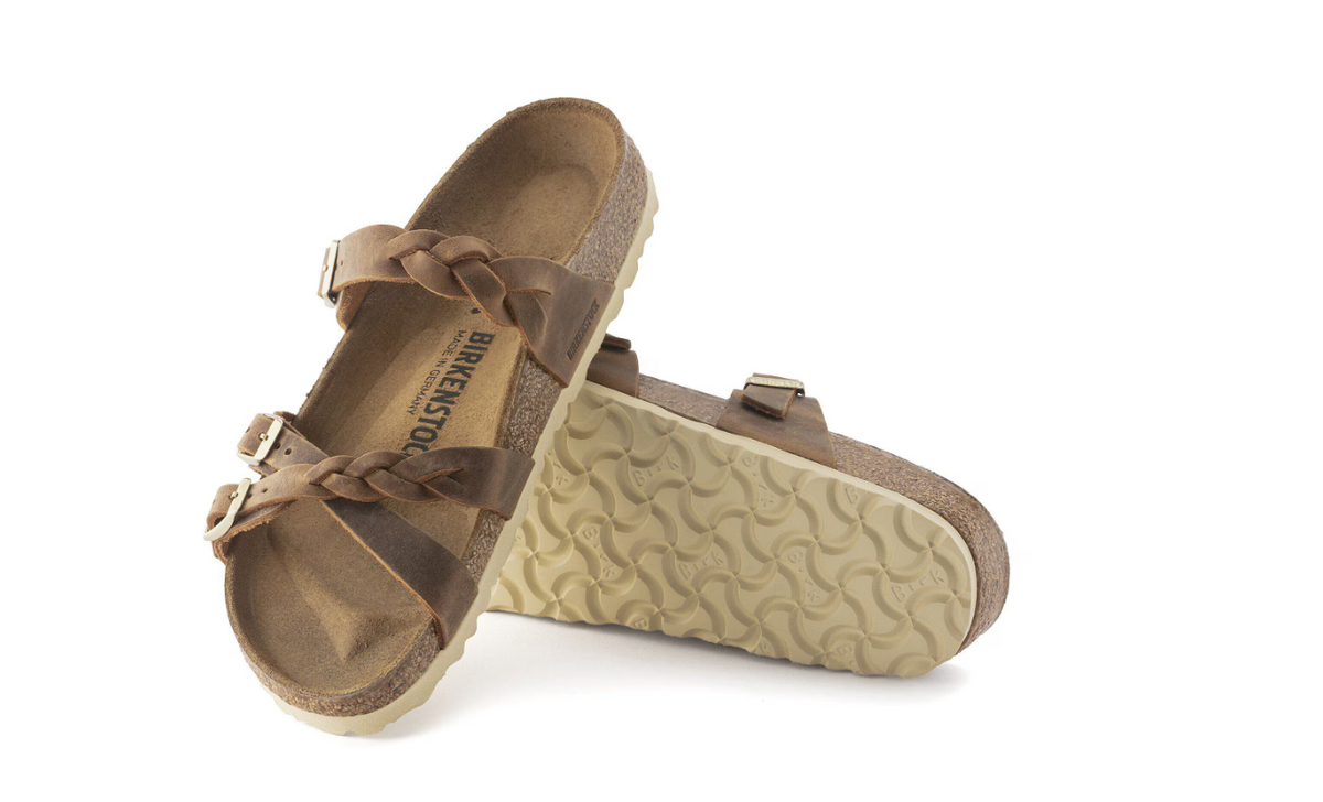 Birkenstock Franca Braided Oiled Leather Cognac