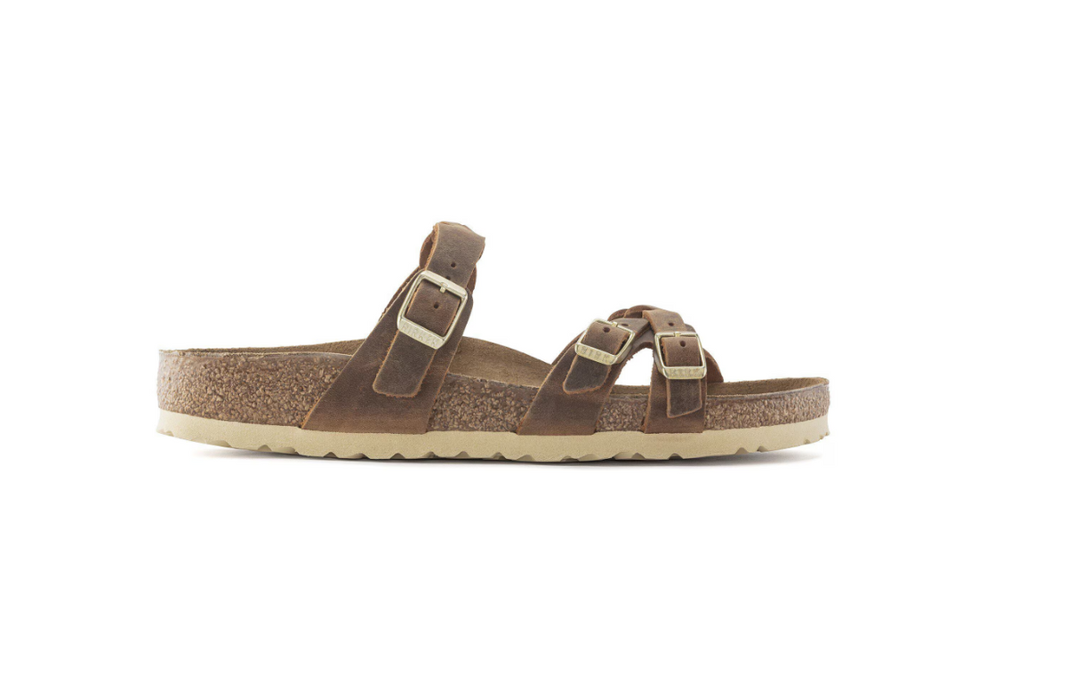 Birkenstock Franca Braided Oiled Leather Cognac