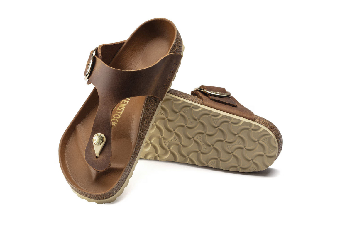 Birkenstock Gizeh Big Buckle Oiled Leather Cognac