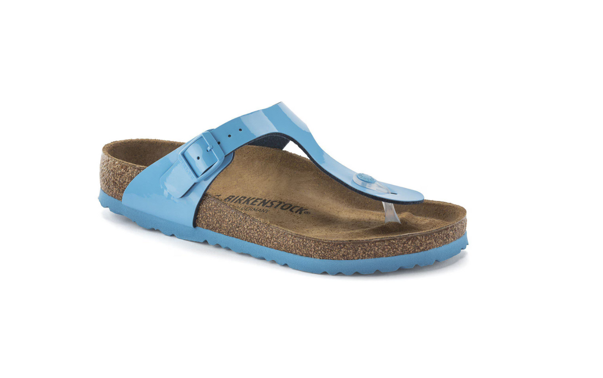 Birkenstock Gizeh Birko-Flor Patent Sky Blue