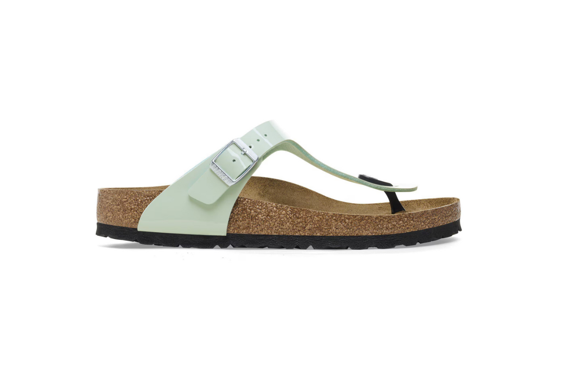 Birkenstock Gizeh Birko-Flor Patent Surf Green