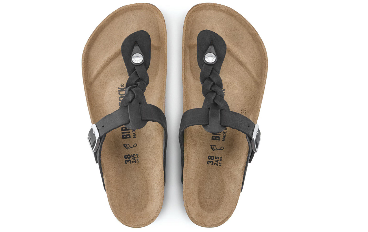 Birkenstock Gizeh Braided Oiled Leather Black