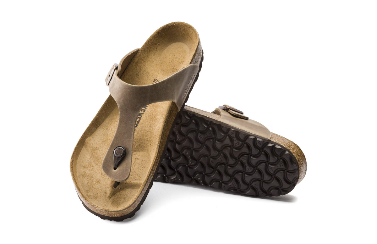 Birkenstock Gizeh Oiled Leather Sandals Tobacco Brown  Regular