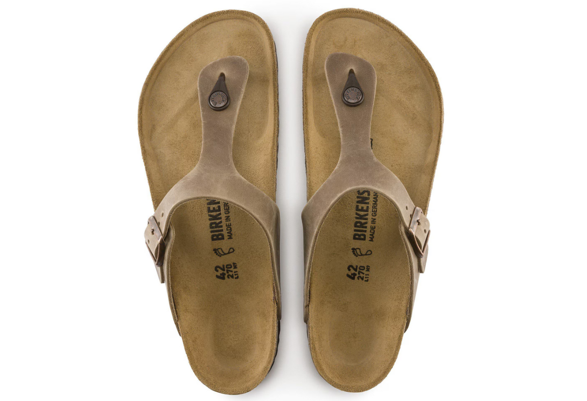 Birkenstock Gizeh Oiled Leather Sandals Tobacco Brown  Regular