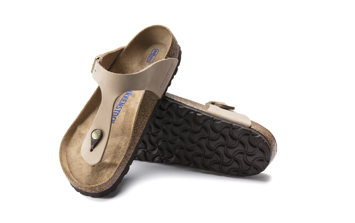 Birkenstock Gizeh Soft Footbed Nubuck Leather Sandcastle  Regular