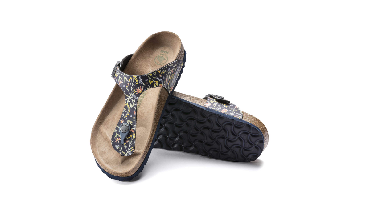 Birkenstock Gizeh Vegan Watercolor Flower Navy  Regular