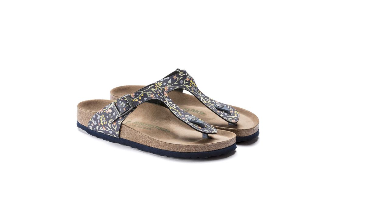 Birkenstock Gizeh Vegan Watercolor Flower Navy  Regular