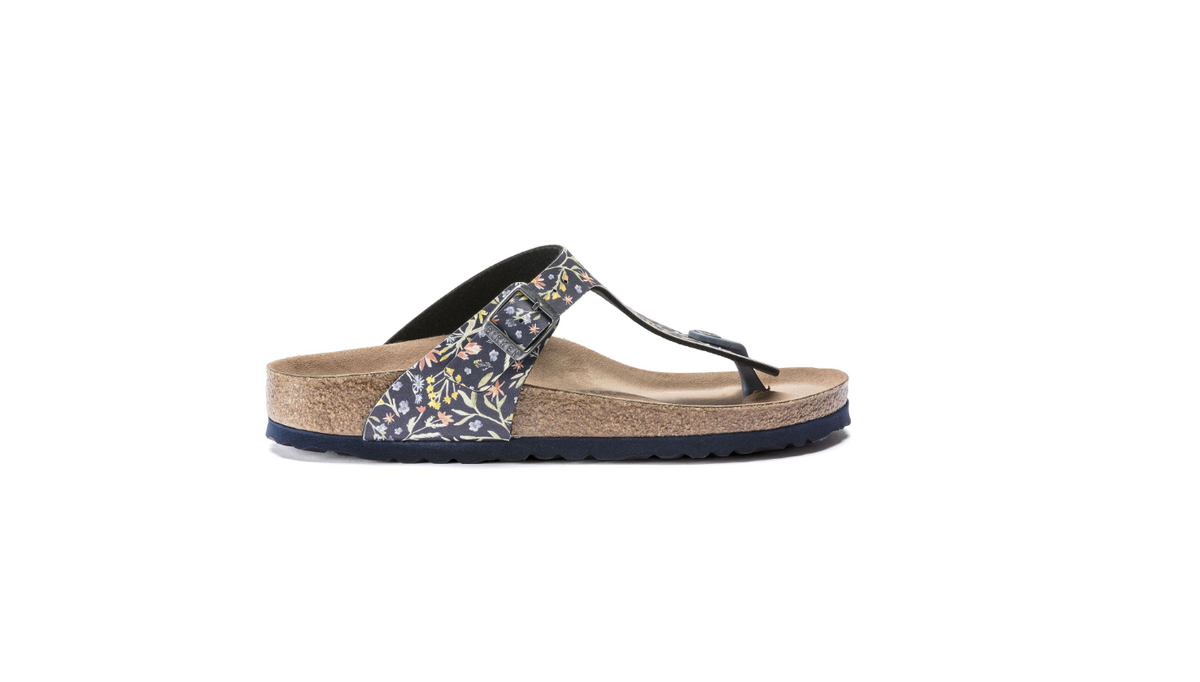 Birkenstock Gizeh Vegan Watercolor Flower Navy  Regular