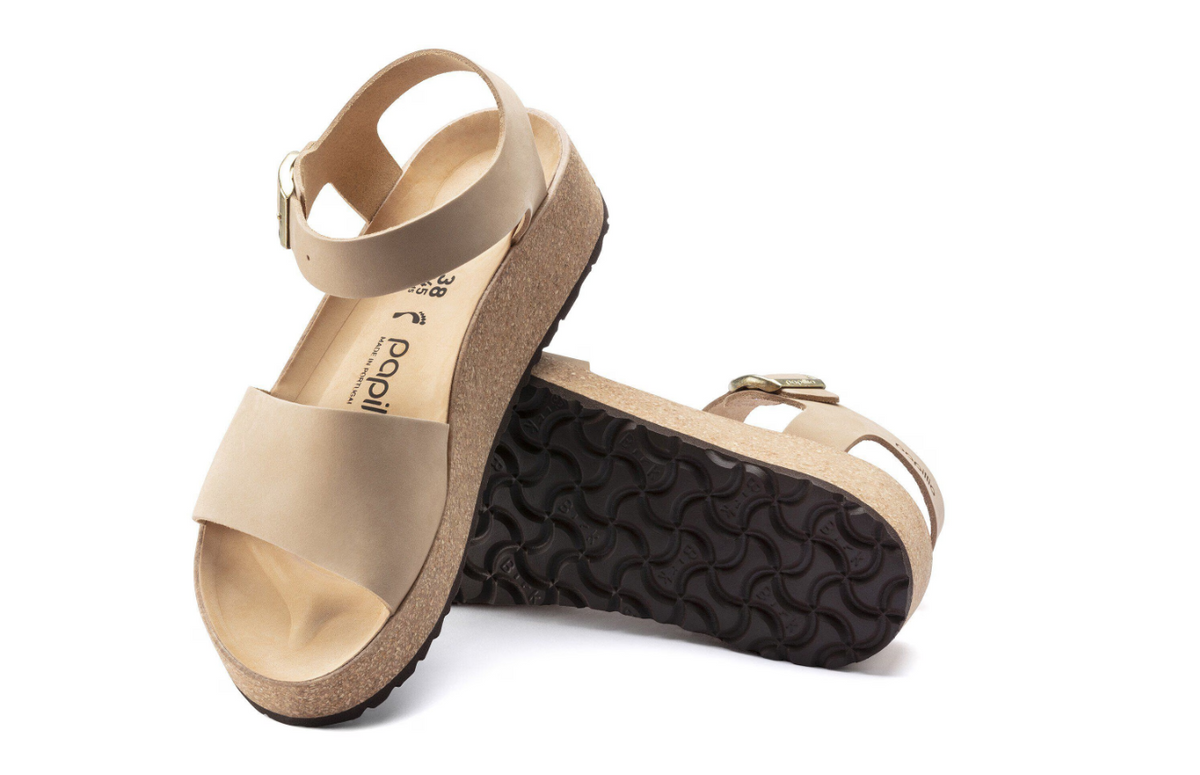 Birkenstock Glenda Nubuck Leather Sandcastle Sandals Narrow