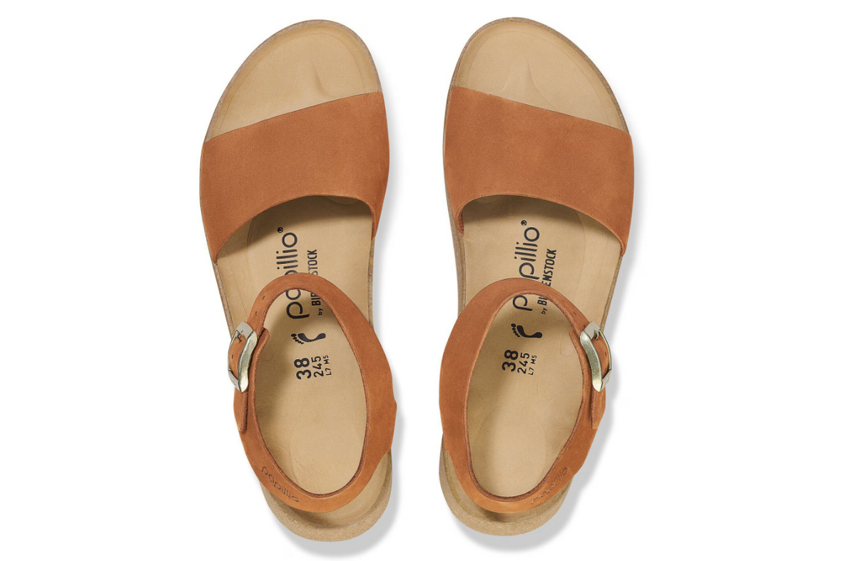 Birkenstock Glenda Nubuck Leather Sandals Pecan  Narrow