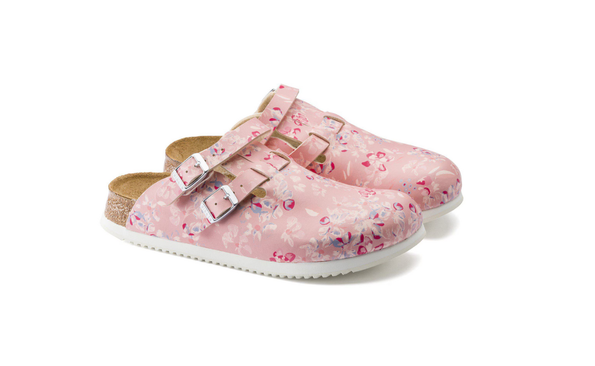 Birkenstock Kay Super Grip Clog Birko-Flor Flower Field Rose  Narrow