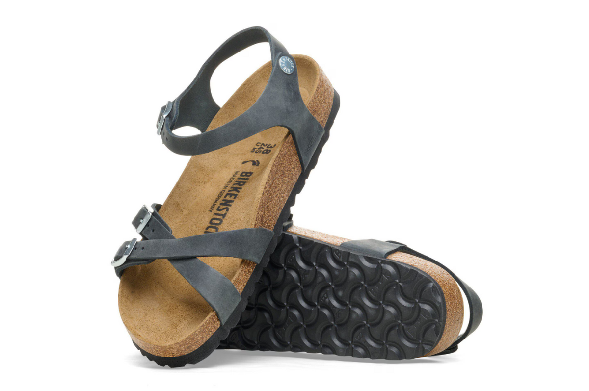 Birkenstock Kumba Oiled Leather Black Sandals  Regular