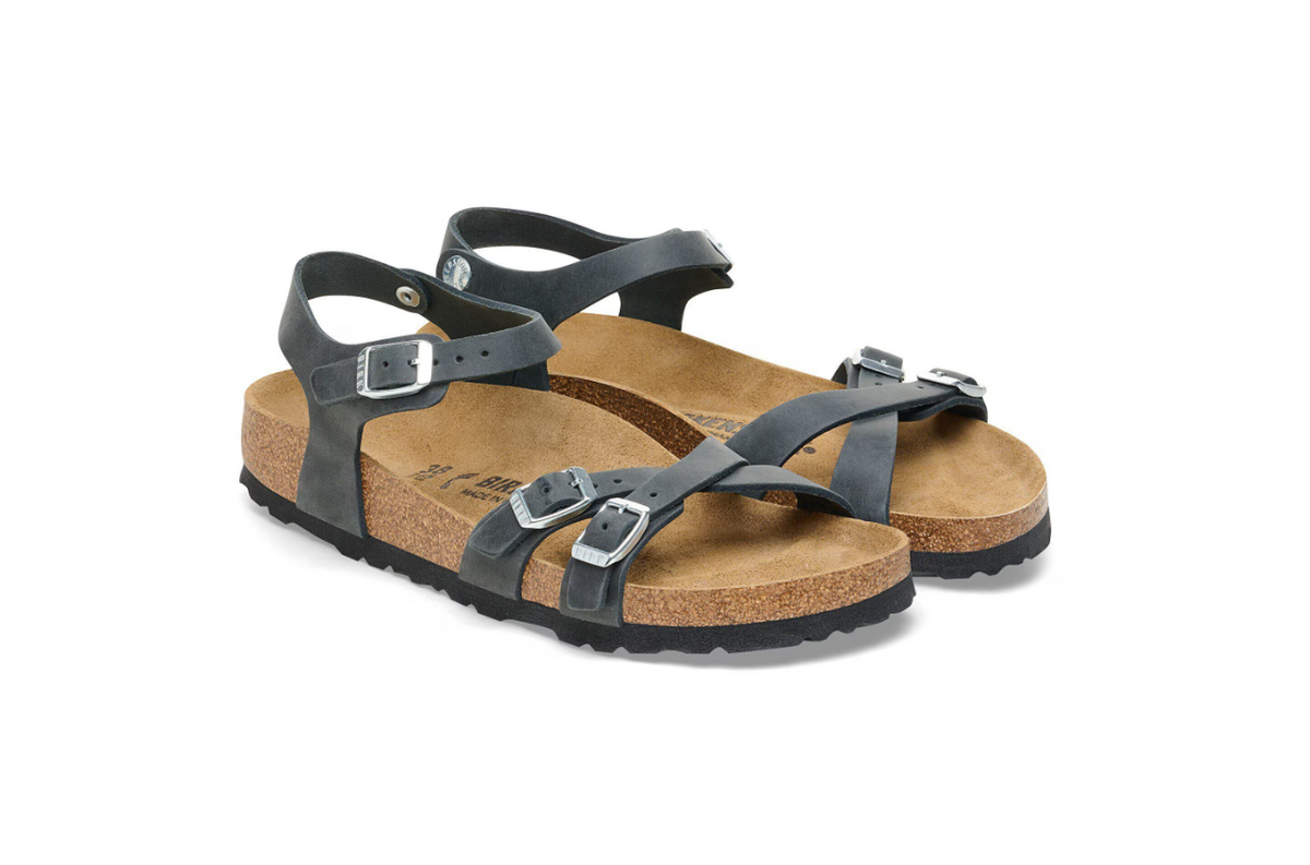 Birkenstock Kumba Oiled Leather Black Sandals  Regular