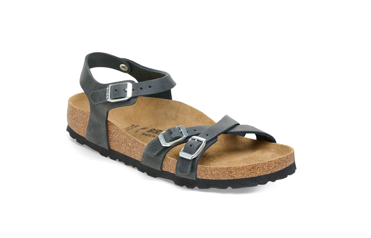 Birkenstock Kumba Oiled Leather Black Sandals  Regular