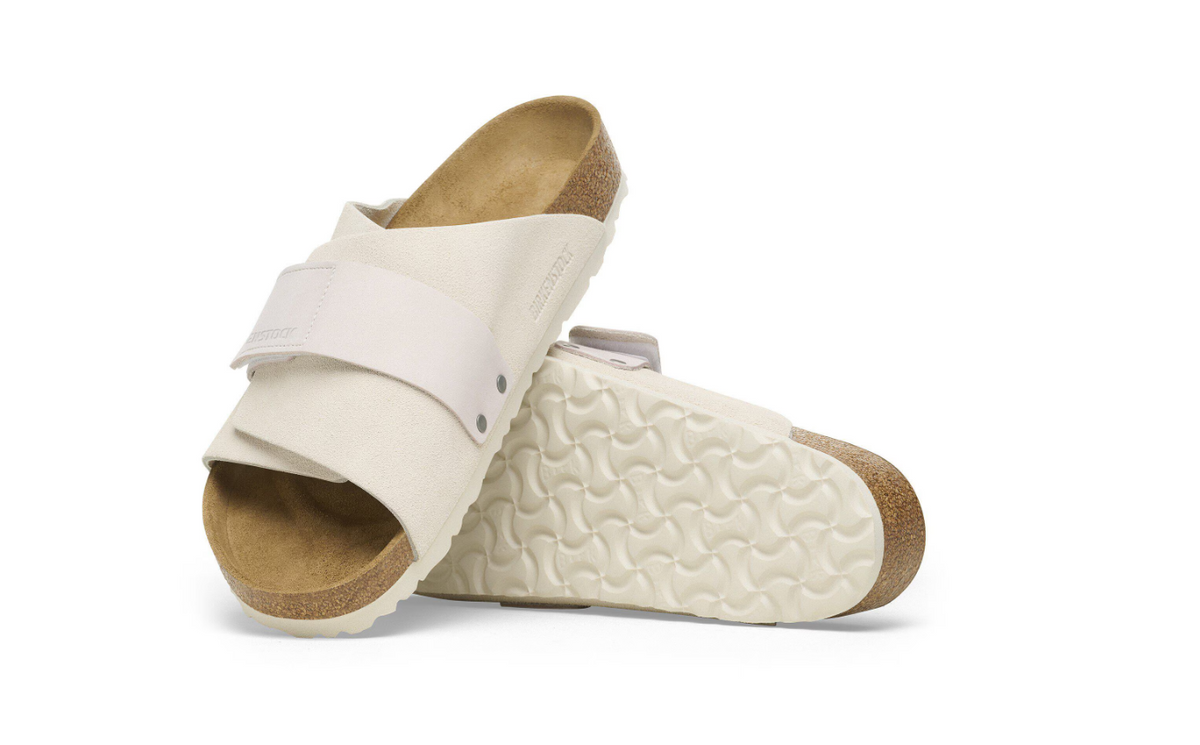 Birkenstock Kyoto Nubuck Leather Suede Antique White  Regular
