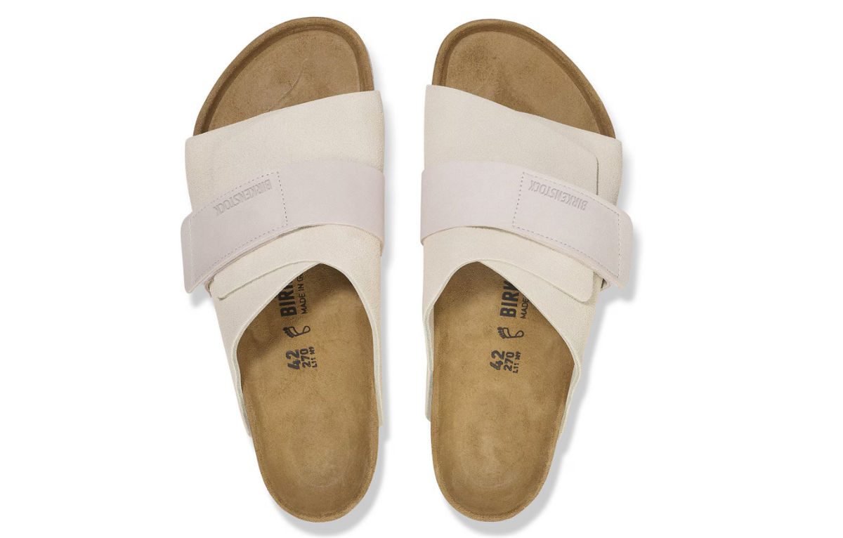 Birkenstock Kyoto Nubuck Leather Suede Antique White  Regular