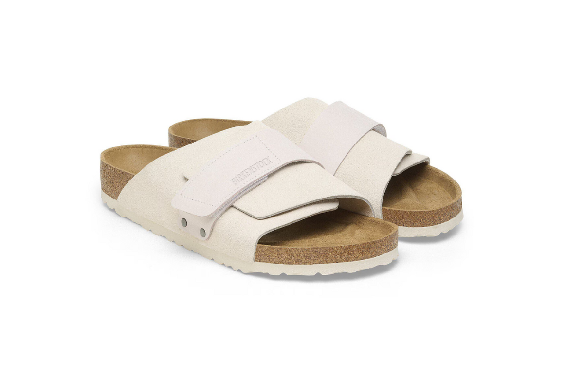 Birkenstock Kyoto Nubuck Leather Suede Antique White  Regular