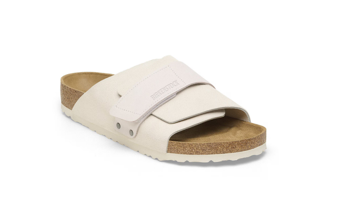 Birkenstock Kyoto Nubuck Leather Suede Antique White  Regular