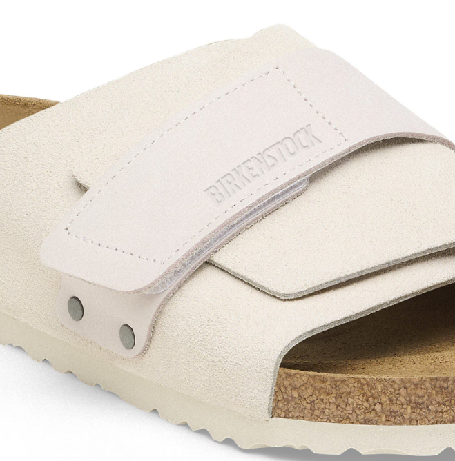 Birkenstock Kyoto Nubuck Leather Suede Antique White  Regular