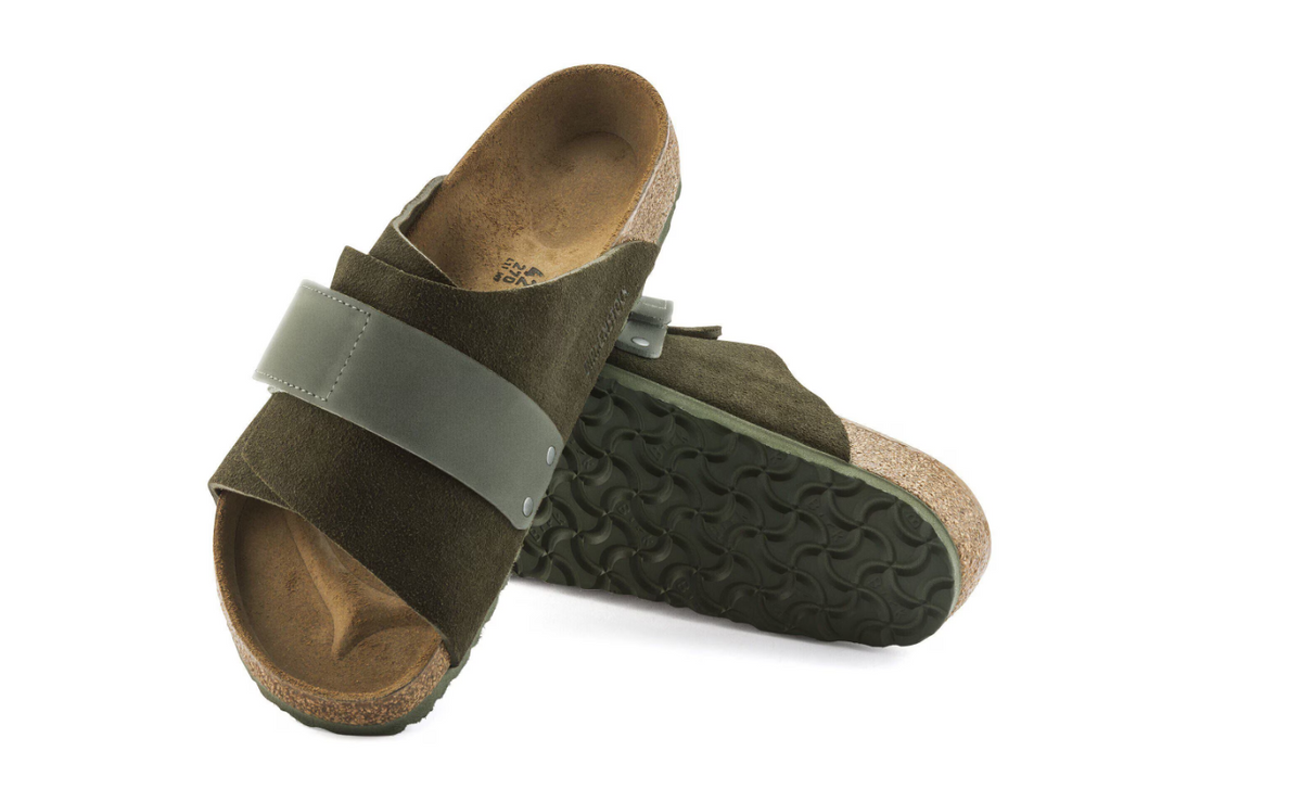 Birkenstock Kyoto Suede Leather Sandals Thyme  Narrow