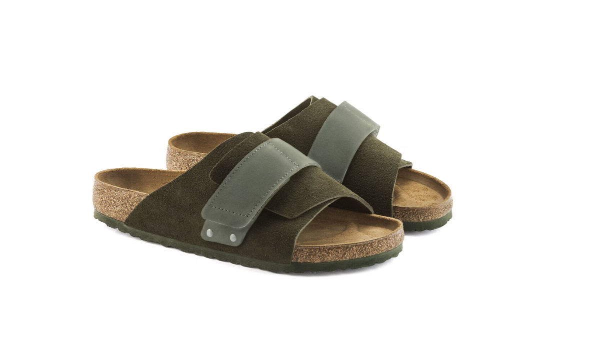 Birkenstock Kyoto Suede Leather Sandals Thyme  Narrow