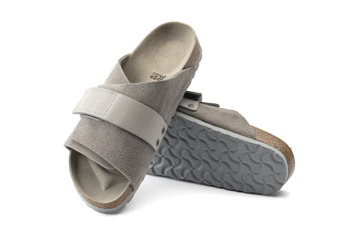 Birkenstock Kyoto Nubuck Leather/Suede Stone Coin  Narrow