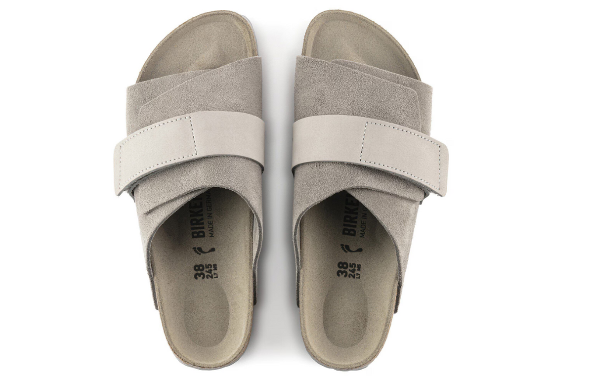 Birkenstock Kyoto Nubuck Leather/Suede Stone Coin  Narrow