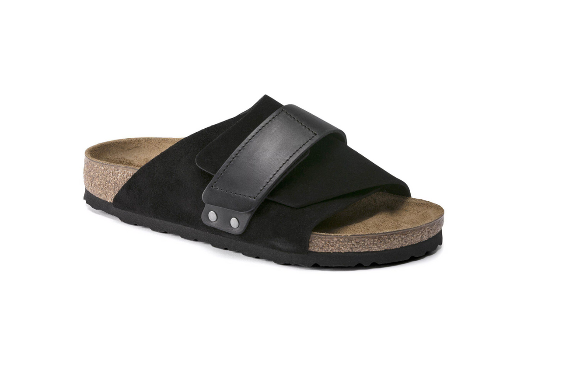 Birkenstock Kyoto Oiled Leather-Suede Leather Black  Narrow