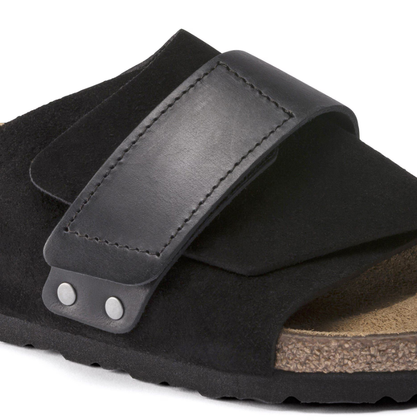 Birkenstock Kyoto Oiled Leather-Suede Leather Black  Narrow