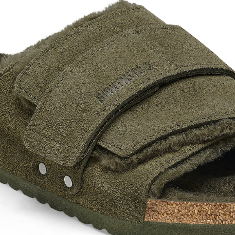 Birkenstock Kyoto Shearling Suede Thyme  Narrow