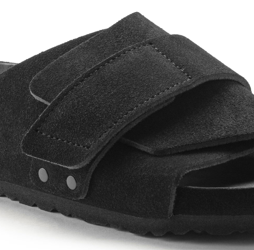 Birkenstock Kyoto Suede Leather Sandals Black Regular