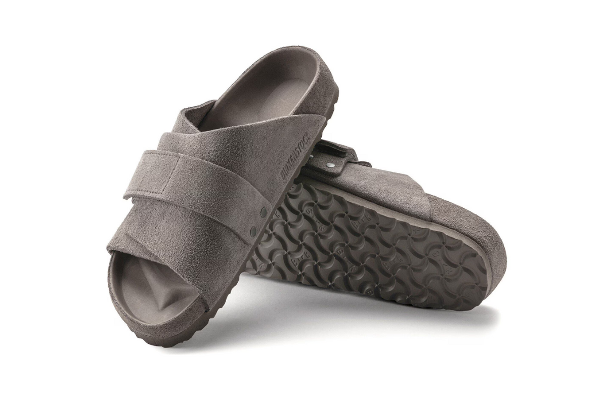 Birkenstock Kyoto Suede Leather Gray Taupe  Narrow