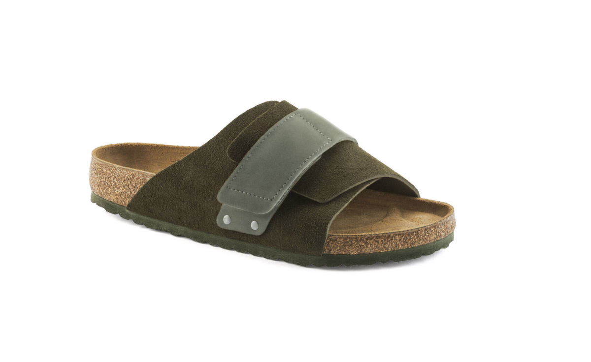 Birkenstock Kyoto Suede Leather Sandals - Thyme Regular