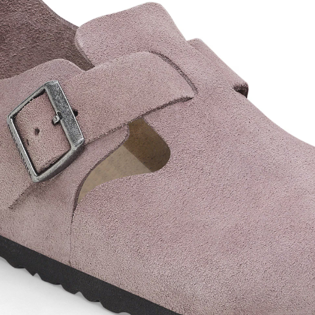 Birkenstock London VL Suede Leather Faded Purple Narrow