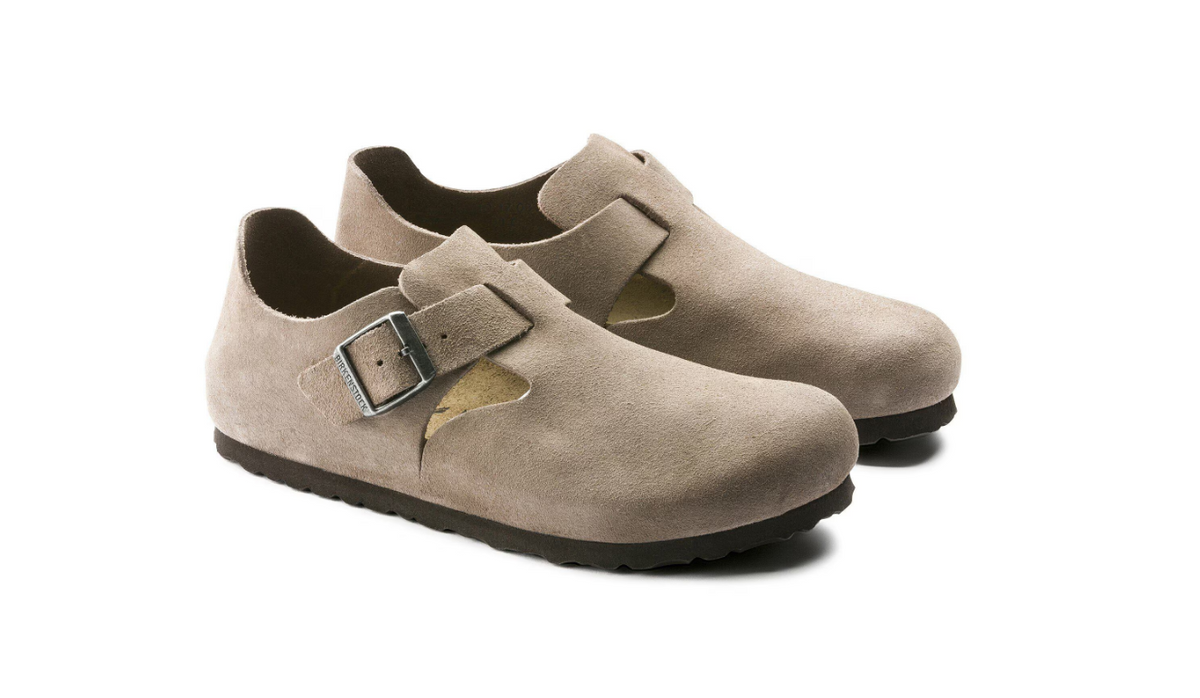 Birkenstock London Suede Leather Taupe Regular