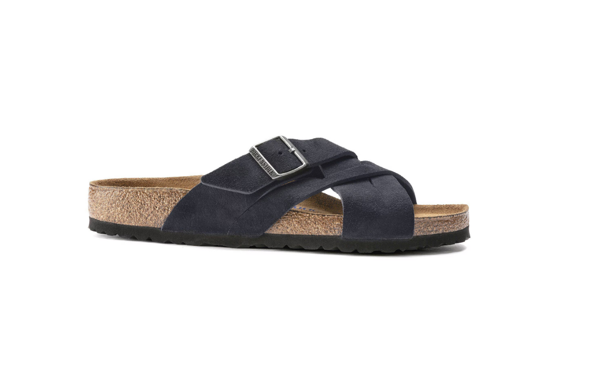 Birkenstock Lugano Soft Footbed Suede Leather Midnight Blue Regular