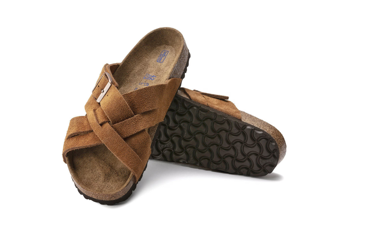 Birkenstock Lugano Soft Footbed Suede Leather Mink Narrow