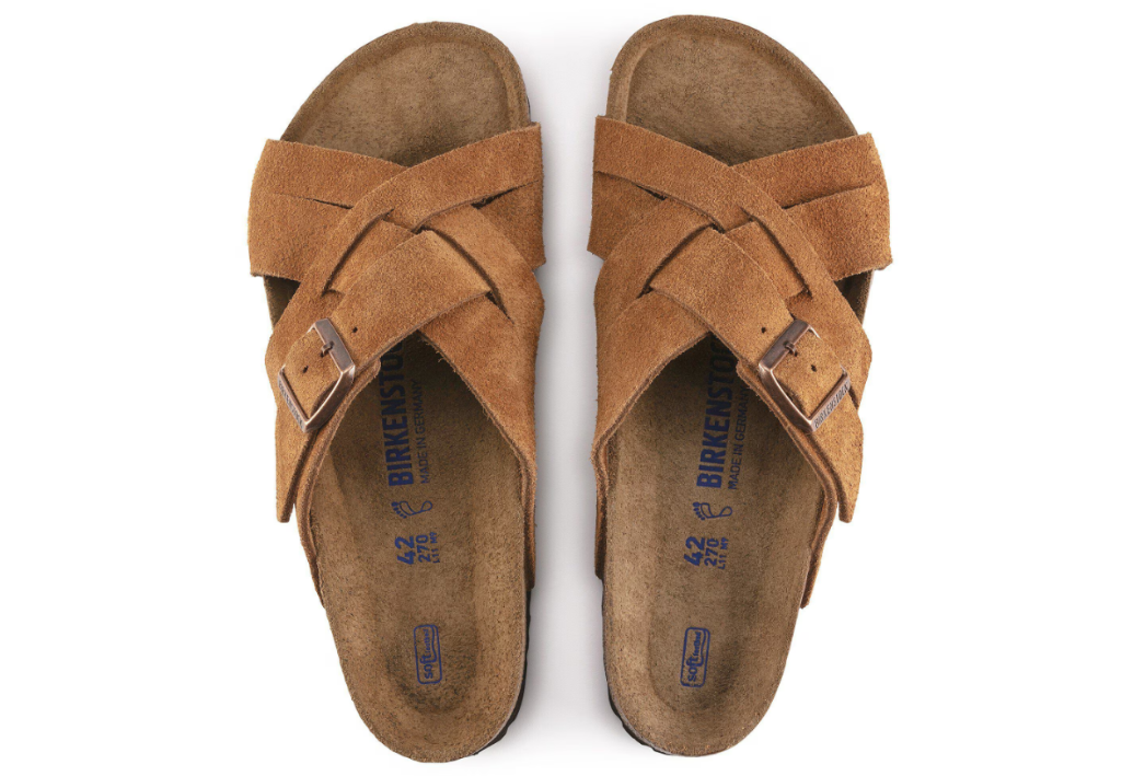 Birkenstock Lugano Soft Footbed Suede Leather Mink Narrow