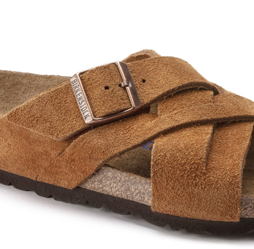 Birkenstock Lugano Soft Footbed Suede Leather Mink Narrow