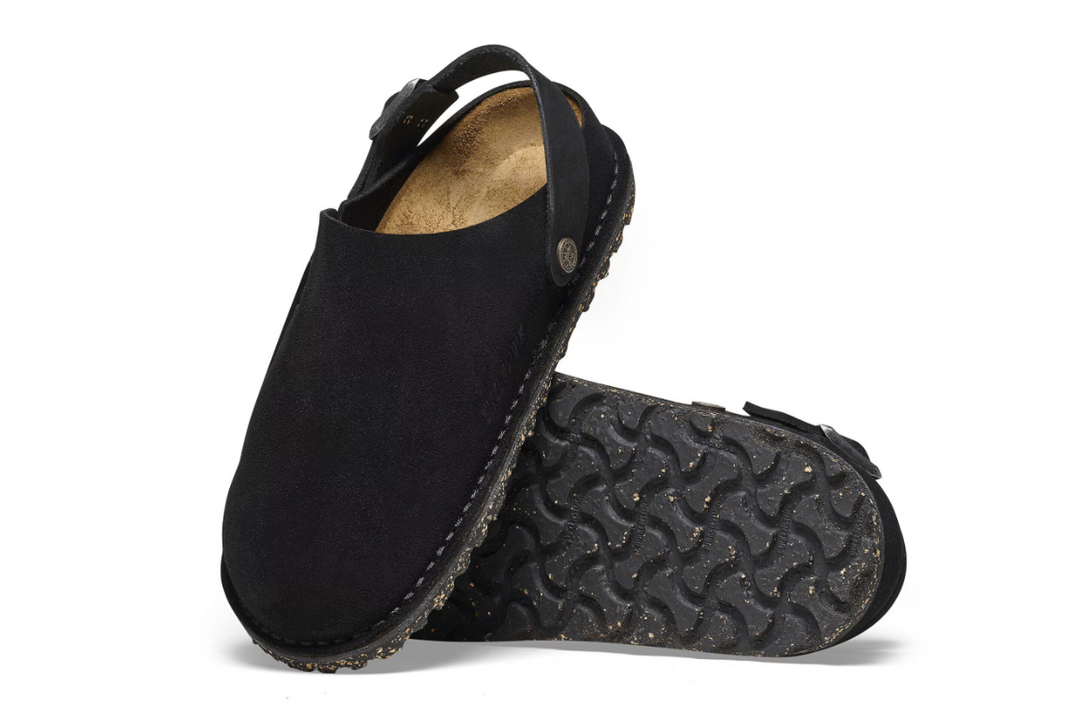 Birkenstock Lutry Premium Suede Leather Black  Narrow