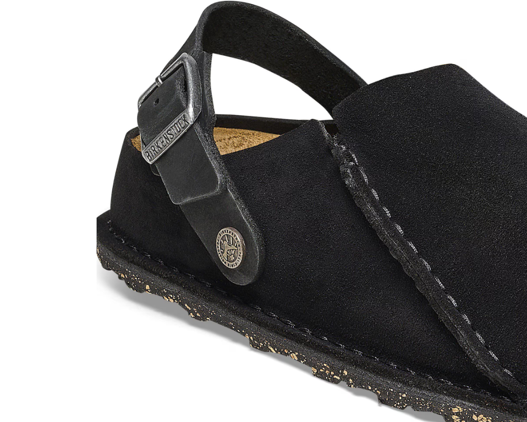 Birkenstock Lutry Premium Suede Leather Black  Narrow