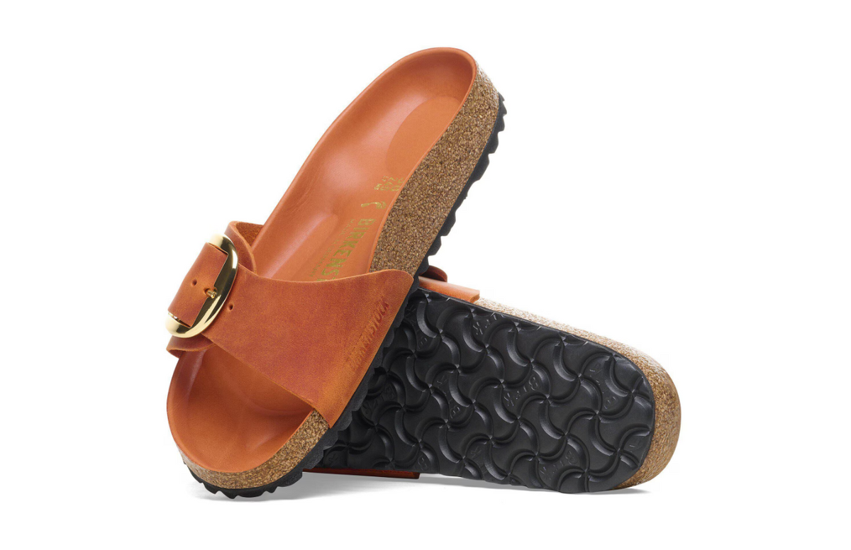 Birkenstock Madrid Big Buckle Oiled Leather Burnt Orange  Narrow