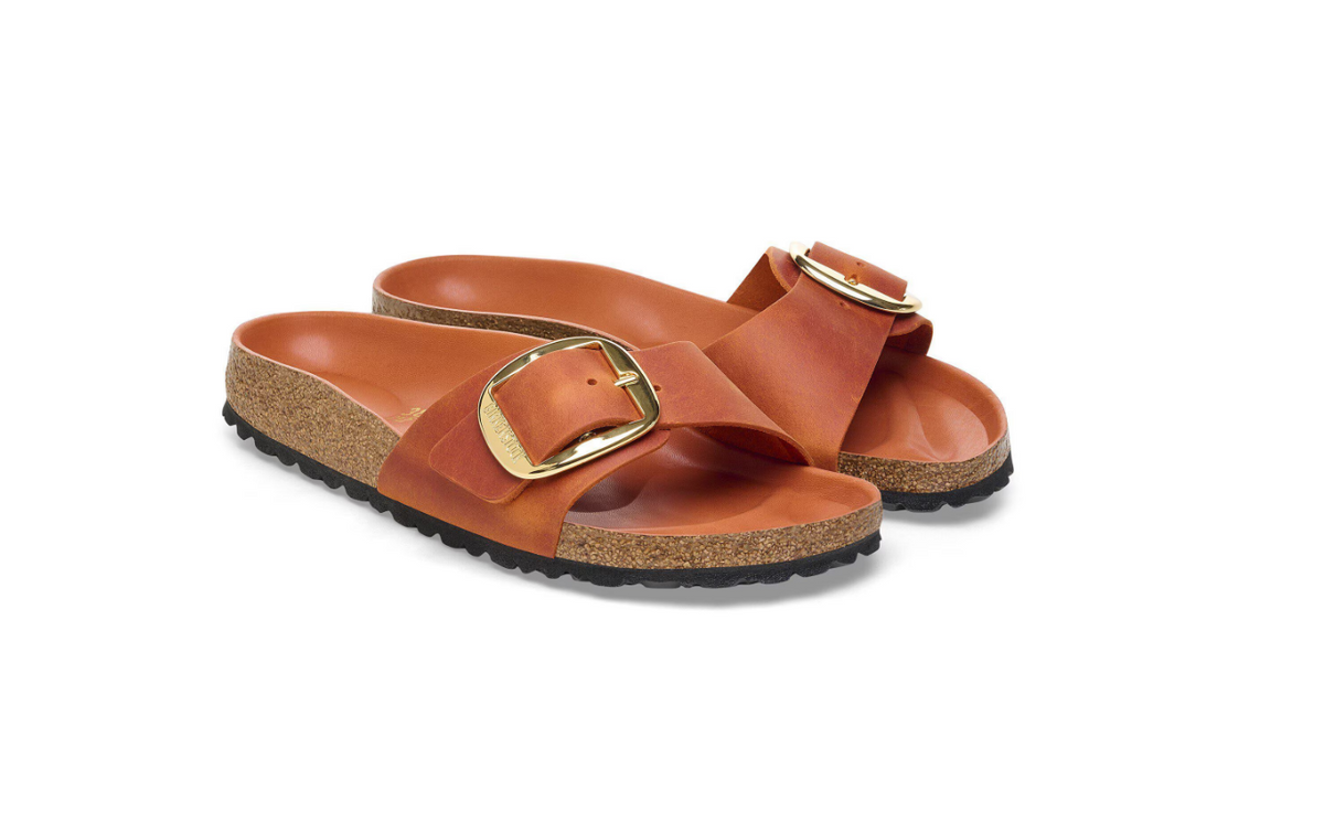 Birkenstock Madrid Big Buckle Oiled Leather Burnt Orange  Narrow