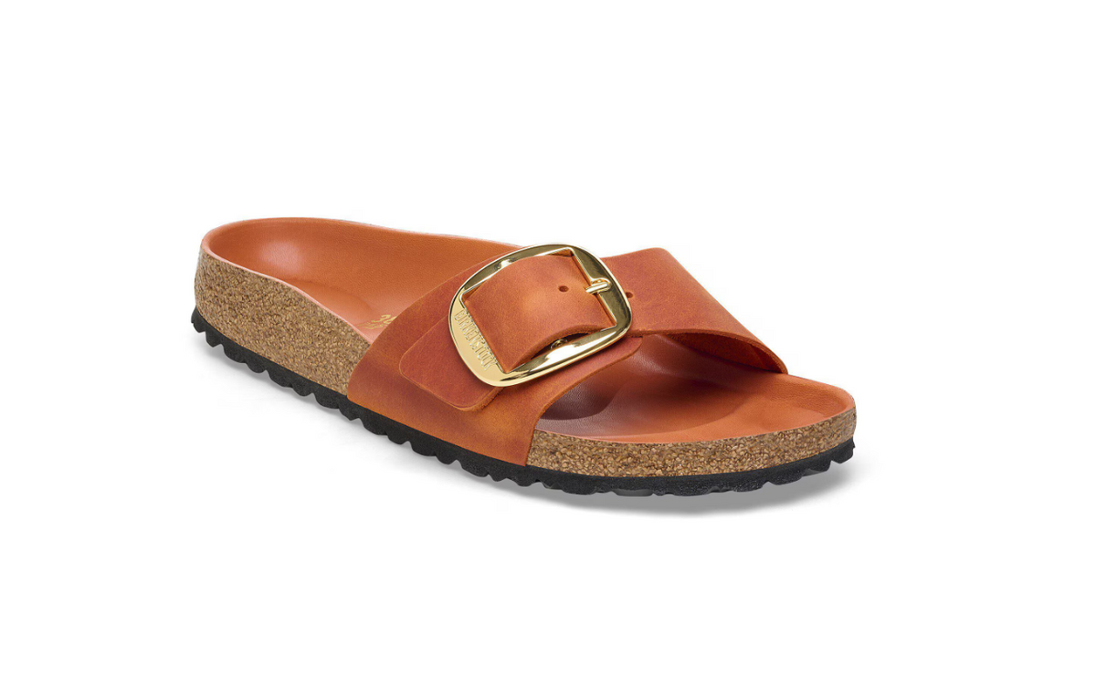 Birkenstock Madrid Big Buckle Oiled Leather Burnt Orange  Narrow